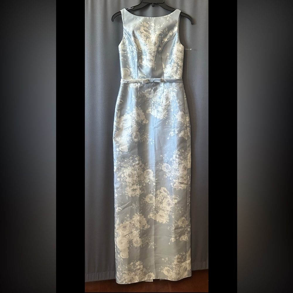 ALFRED SUNG Blue and White Floral Maxi Dress - Picture 4 of 10
